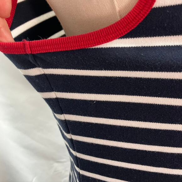 Norton‎ McNaughton Striped Sleeveless Maxi Dress Women Small Nautical Navy red - Picture 6 of 15